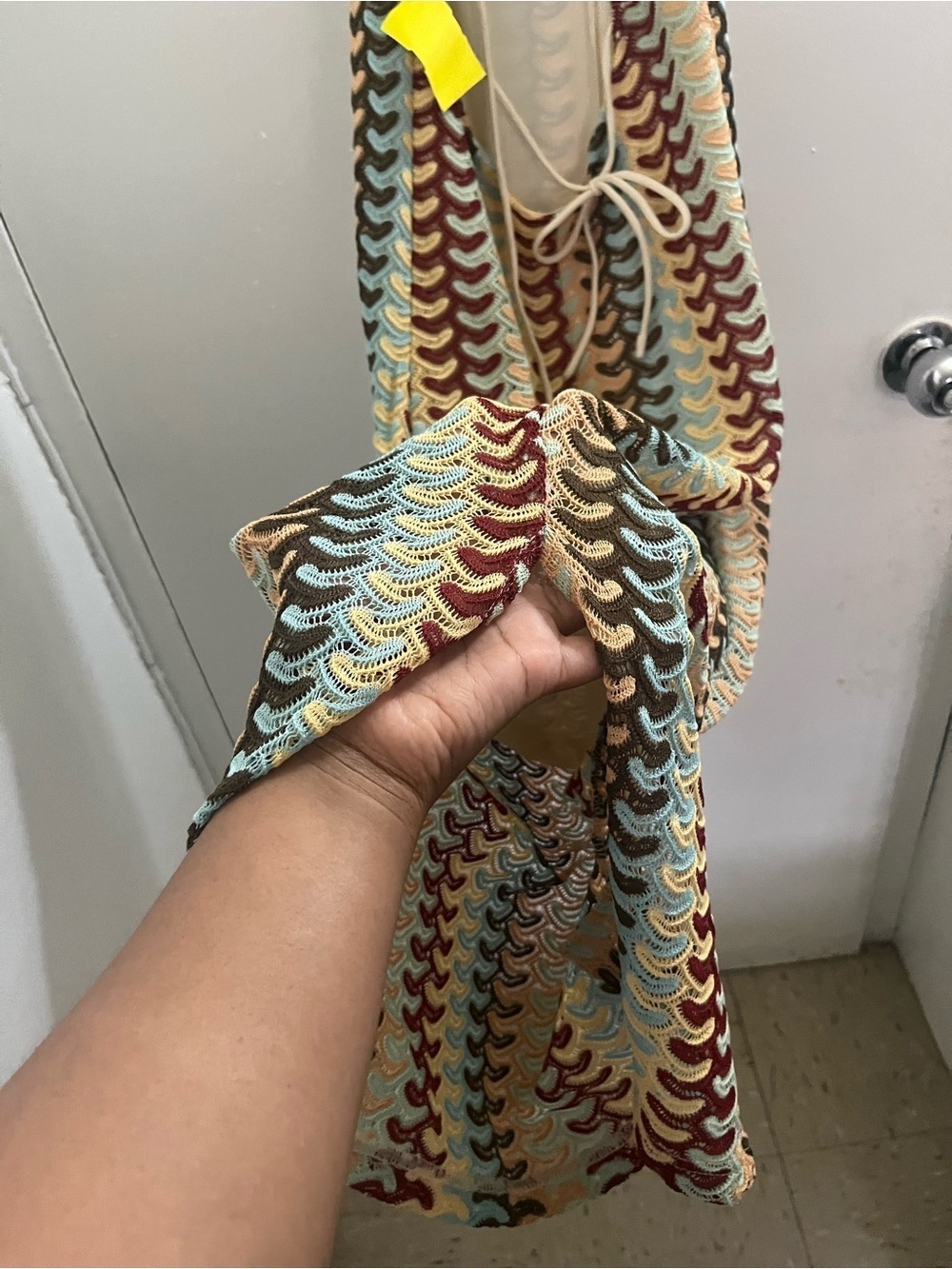 Cider Crochet Halter Maxi Dress in Multicolor - Picture 6 of 6